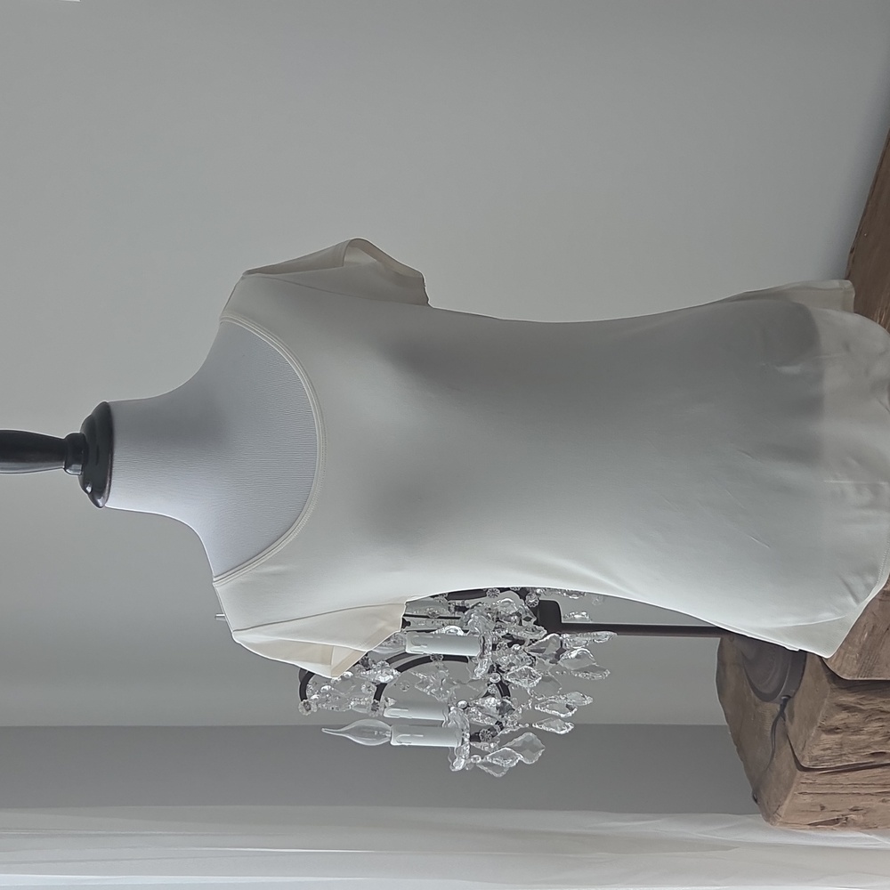 Eileen Fisher Cream Silk Short Sleeve Top
